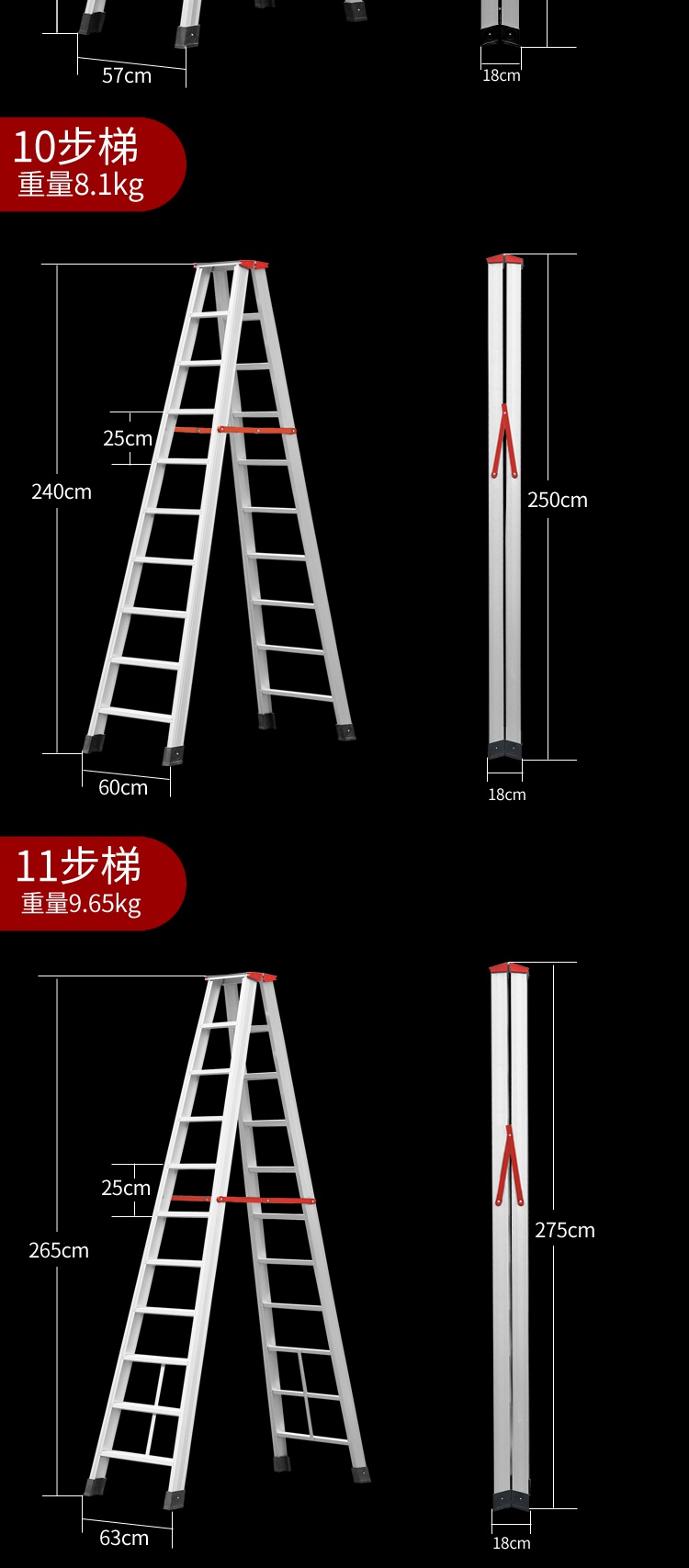 家用梯子尺寸及价格,家用梯子一般多高合适