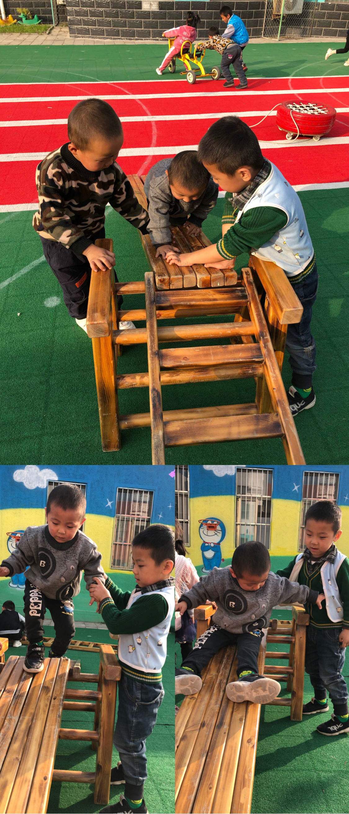 安吉梯子游戏观察记录,大班户外游戏安吉梯子观察