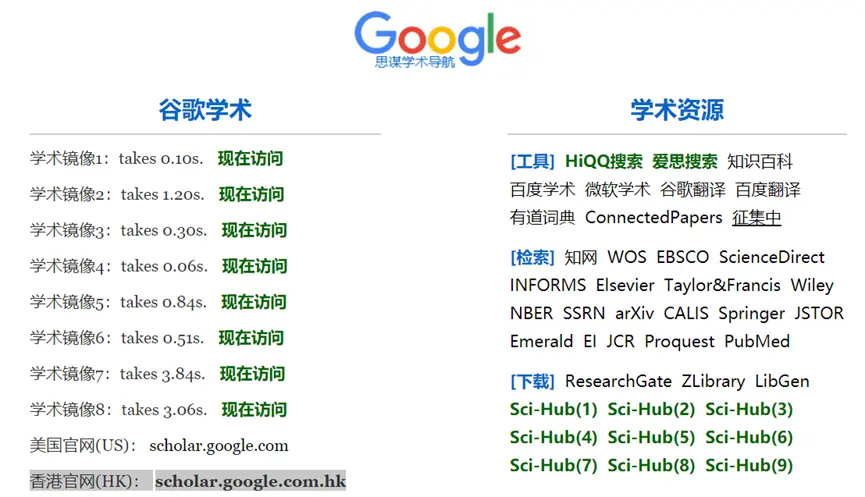 谷歌学术思谋导航,谷歌scholar官网